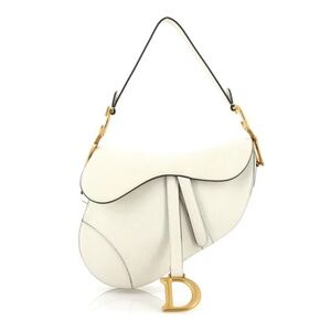 Christian Dior Saddle Handbag Leather Medium